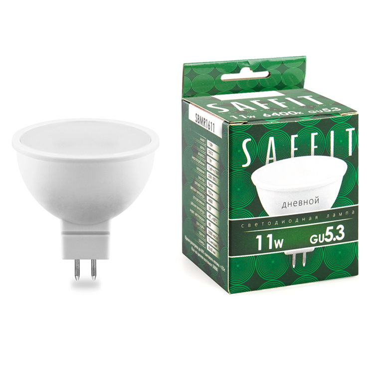 Лампа  св/д LED-JCDR 11вт GU5.3 6400K Saffit