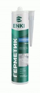 Герметик силиконовый санитарный белый ENKI 280гр(катридж)