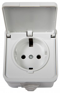 Розетка 1ОП б/з с крышкой IP44 AQUA  ASD 