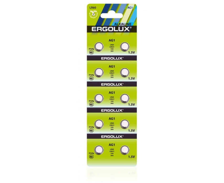 Батарейка часовая Ergolux G01(LR60/LR521/164/364)