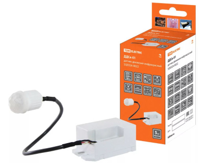 Датчик ИК движения TDM ДДСк-01 800W 6м 120град(сбоку)+360(сверху)