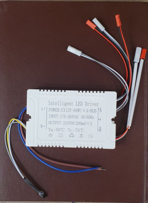 Драйвер (37-60W)*4+RGB для светодидных акриловых св-в S2 (210V 200mA*2)