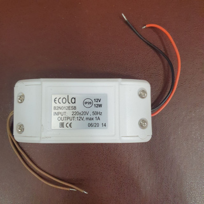 Блок питания Ecola для св/д лент 12W 220V-12V IP20 