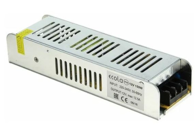 Блок питания Ecola для св/д лент 150W 220V-12V IP20 200*98*42