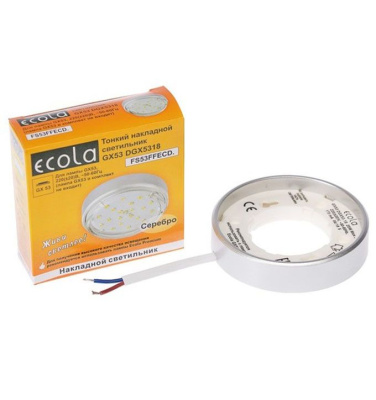 Потолочный светильник накладной  GX53-DGX53 18*88 серебро пластик Ecola