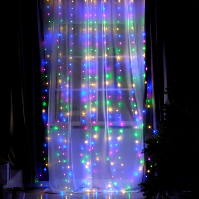 Гирлянда "Роса-занавес" 300LED 2,8*3м свечение мульти, USB пульт