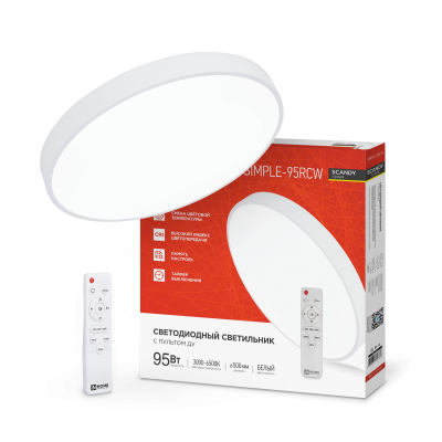 Светильник полтолочный ASD св/д 95W(7600lm) 4K-6К с пультом 500*55 SCANDY белая