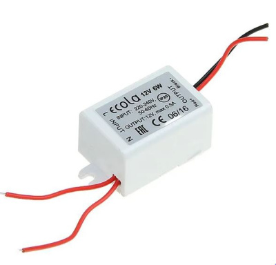 Адаптер Ecola для св/д лент 6W 220V-12V B2M006ESB