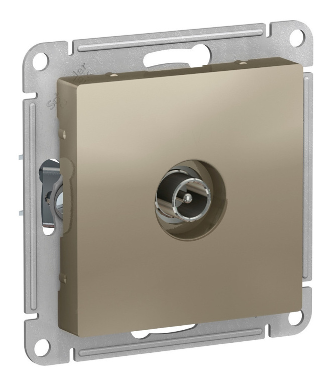 Розетка 1м TV мех.оконечная СУ Schneider AtlasDesign RG6 шампань