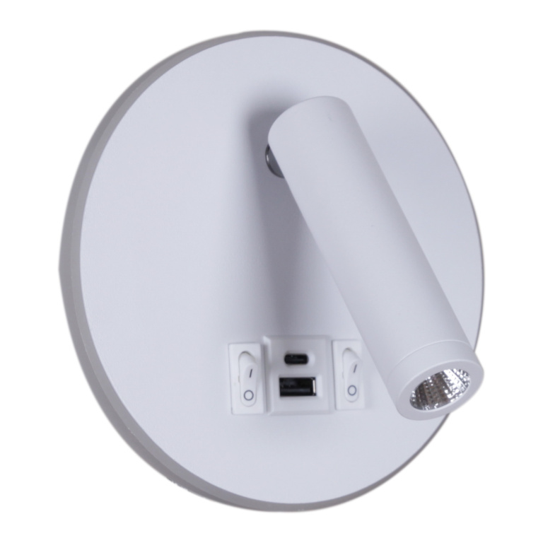 Светильник настенный S286203 USB/1KT LED 12W+USB WT