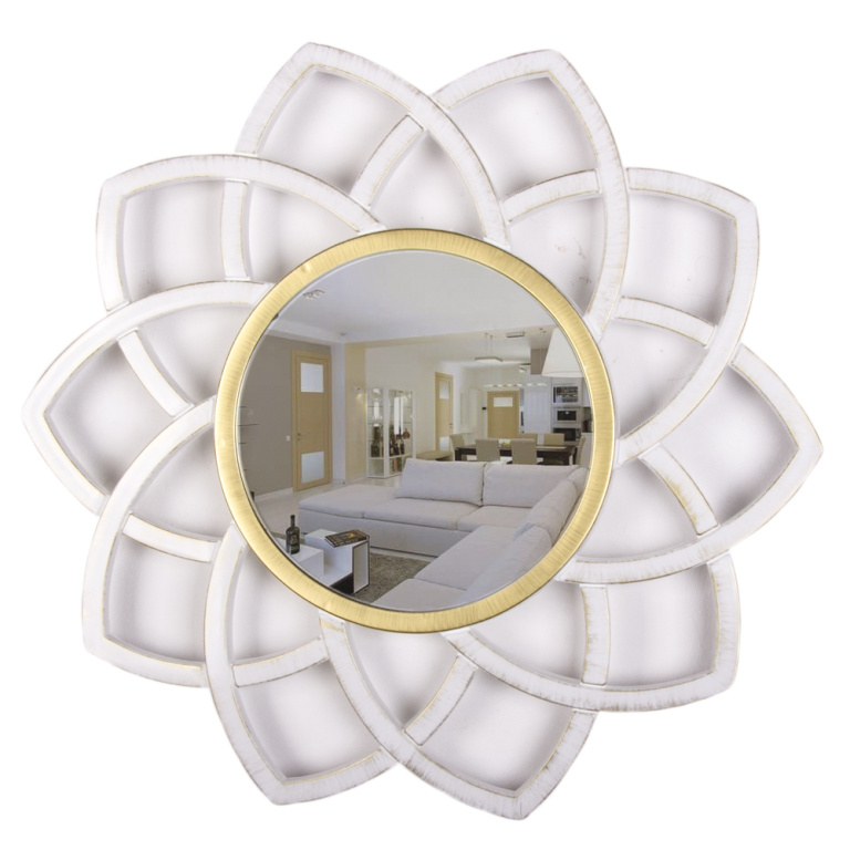 Зеркало 21век 5046 (диам. 49,5см) белый с золотом 