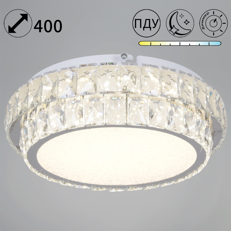 Светильник потолочный S205217-400 CR LED с пультом 78W 380*120 мм