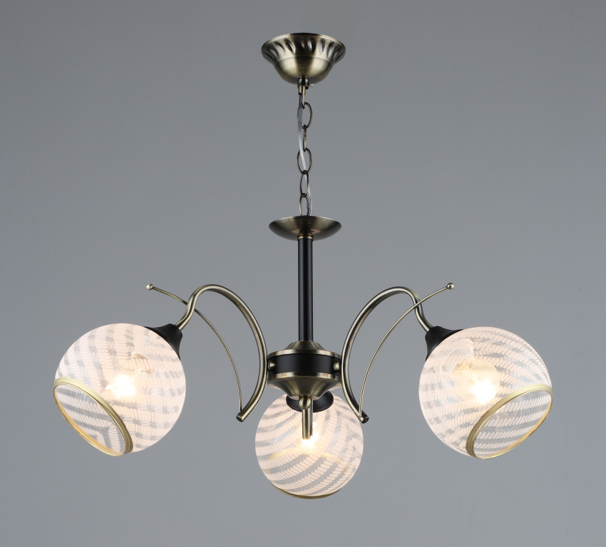 Люстра подвесная  F13860/3 AB+BK E27