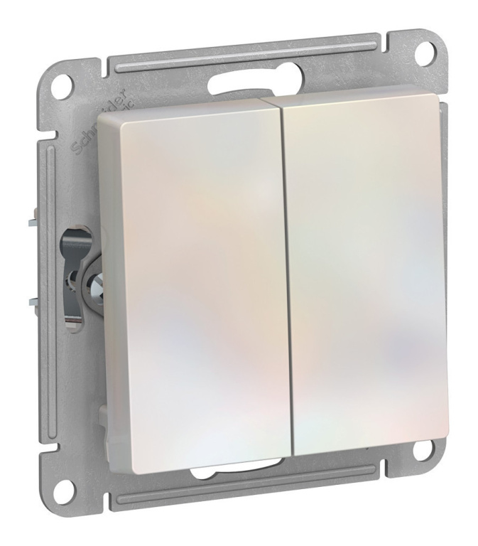 Выключатель мех.2кл. СУ Schneider AtlasDesign жемчуг