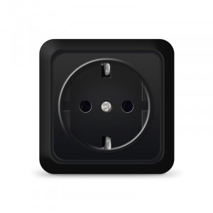 Розетка 1м с/з 16А "Олимп" черная UNIVERSAL