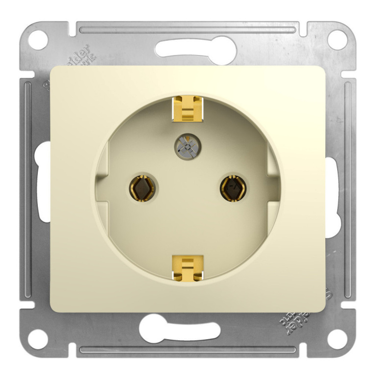 Розетка 1м с/з СУ Schneider GLOSSA мех. беж.