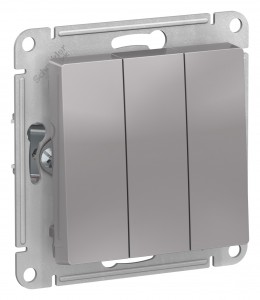 Выключатель мех.3кл. СУ Schneider AtlasDesign алюминий