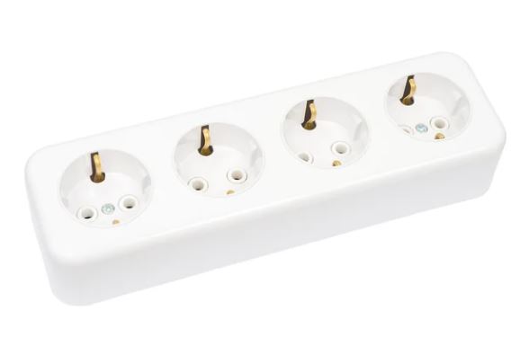 Розетка ОУ 4м с/з 16А белая Bylectrica
