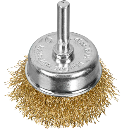 Щетка д/дрели 50мм "чашка" со шпилькой, витая проволока//MATRIX