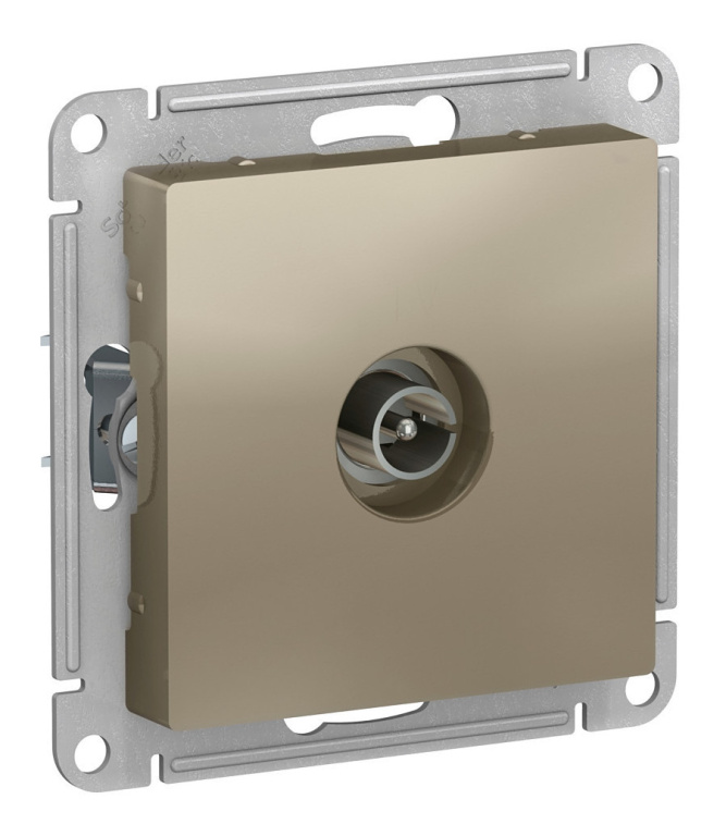 Розетка 1м TV мех.оконечная СУ Schneider AtlasDesign RG6 жемчуг