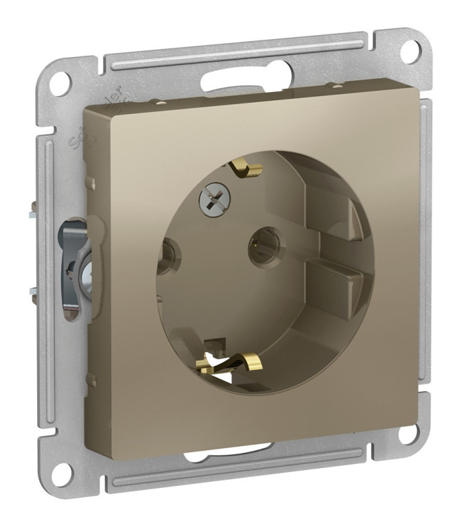 Розетка мех.1м с/з СУ Schneider AtlasDesign шампань