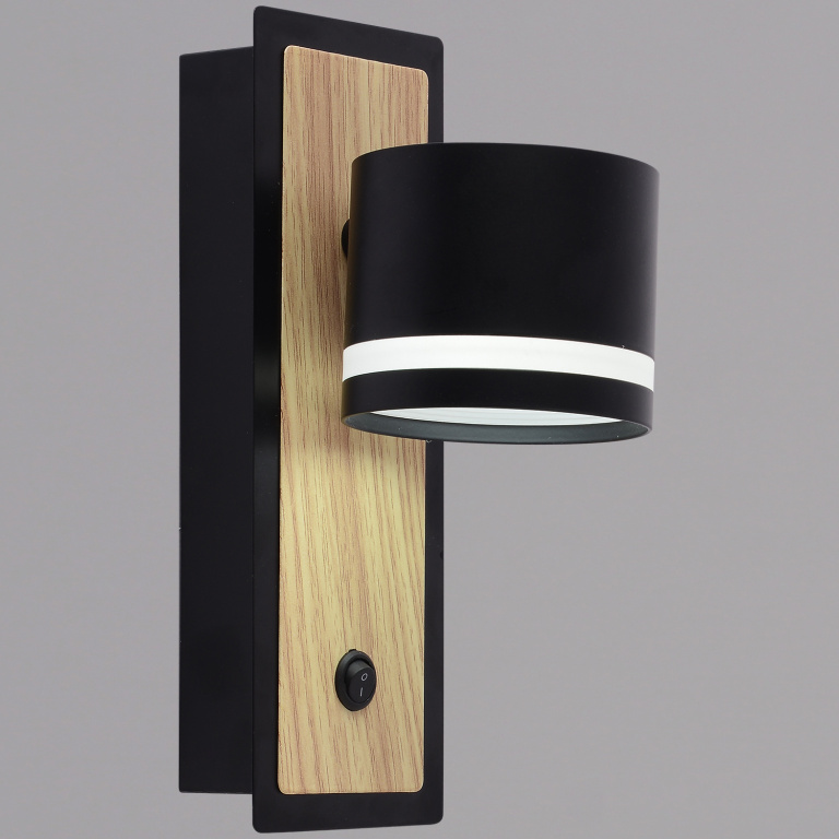 Светильник настенный S222540/1 GX53 BK+WOOD