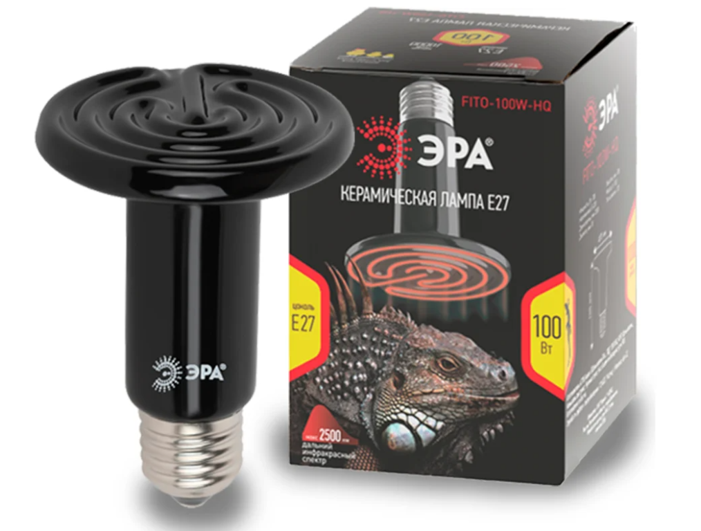 Лампа ИК инфракрас.керам.100W E27 д/обогрева животных (аналог ИКЗК)