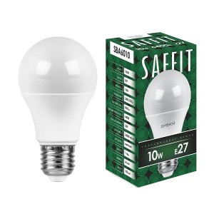 Лампа св/д Saffit ЛОН A60 10W(800lm)  Е27 6400K 108*60