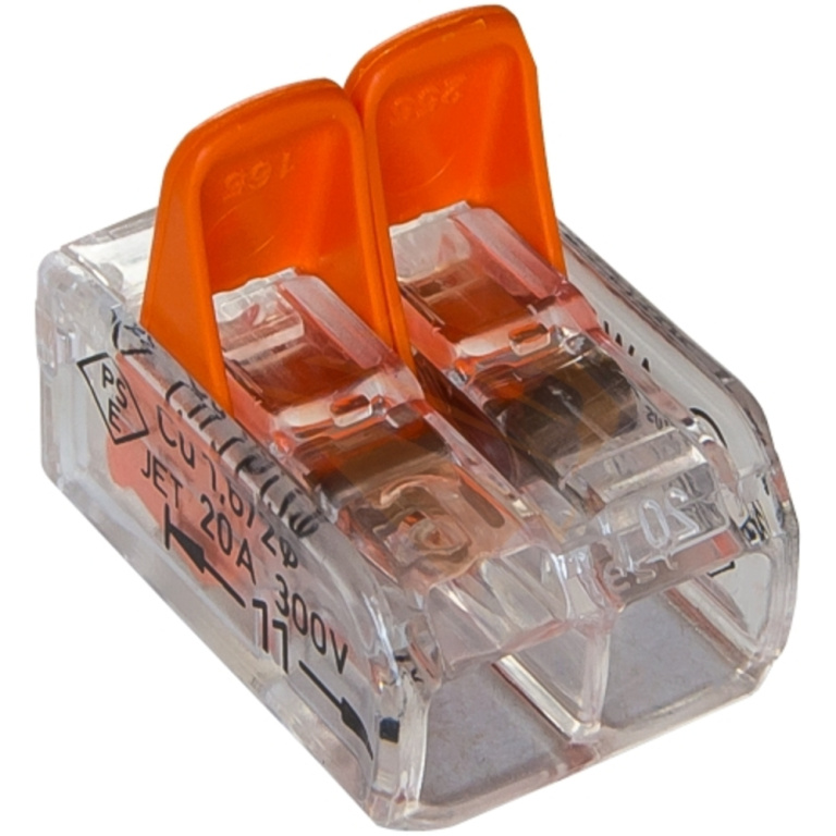 Клеммник с рычагом (WAGO) 2*(0,2-4,0мм2) 221-412 (прозрачный)