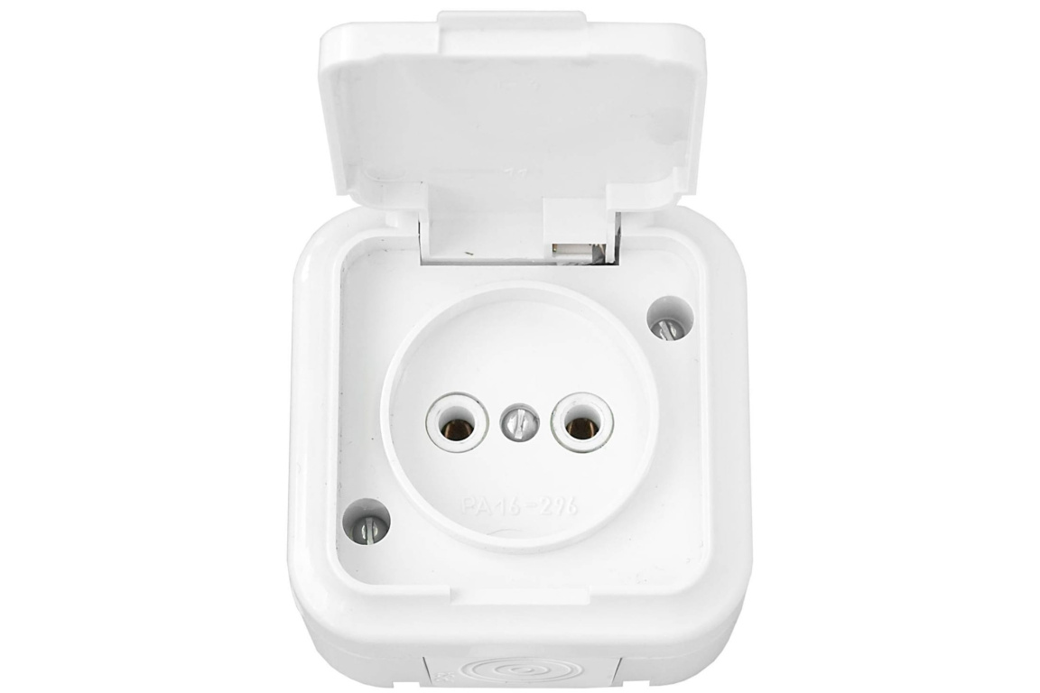 Розетка 1ОП б/з с крышкой IP54 РА16-296 Bylectrica Пралеска