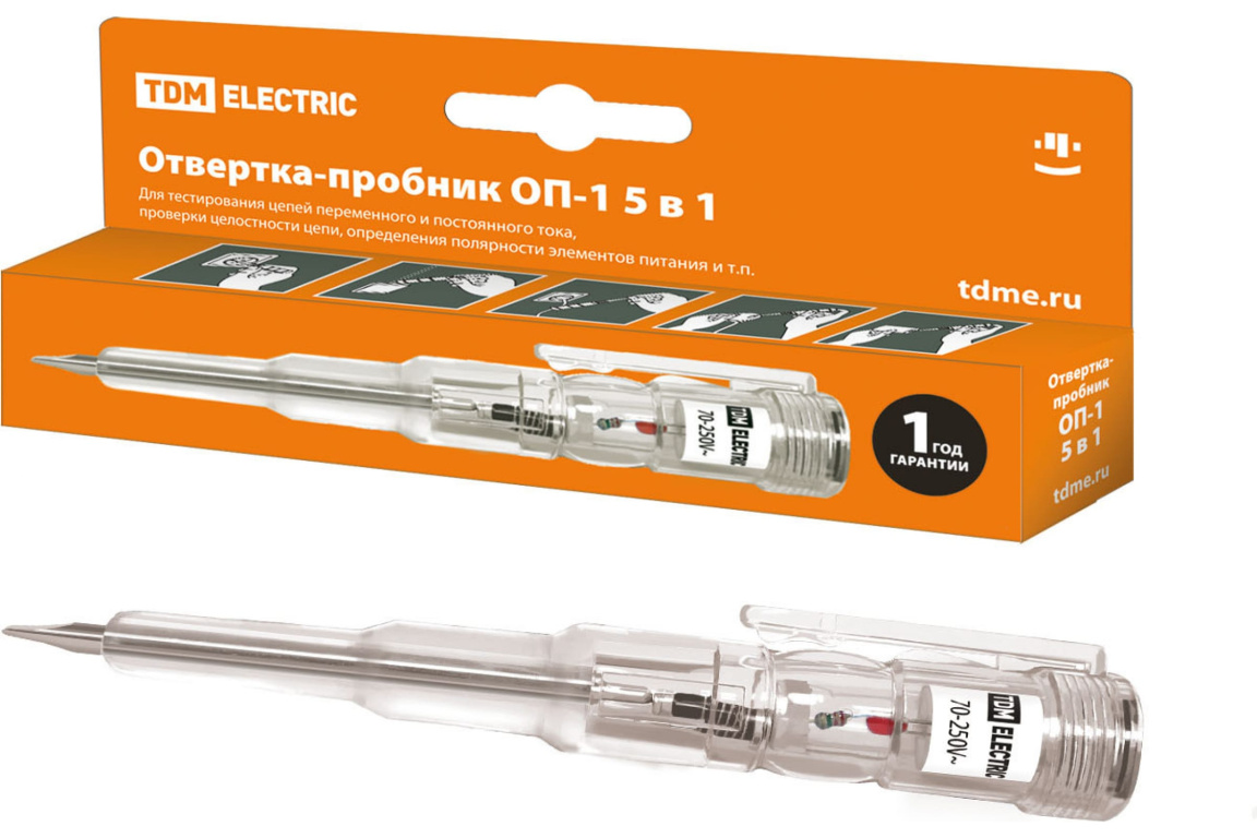 Отвертка индикаторная TDM многофун. 5в1