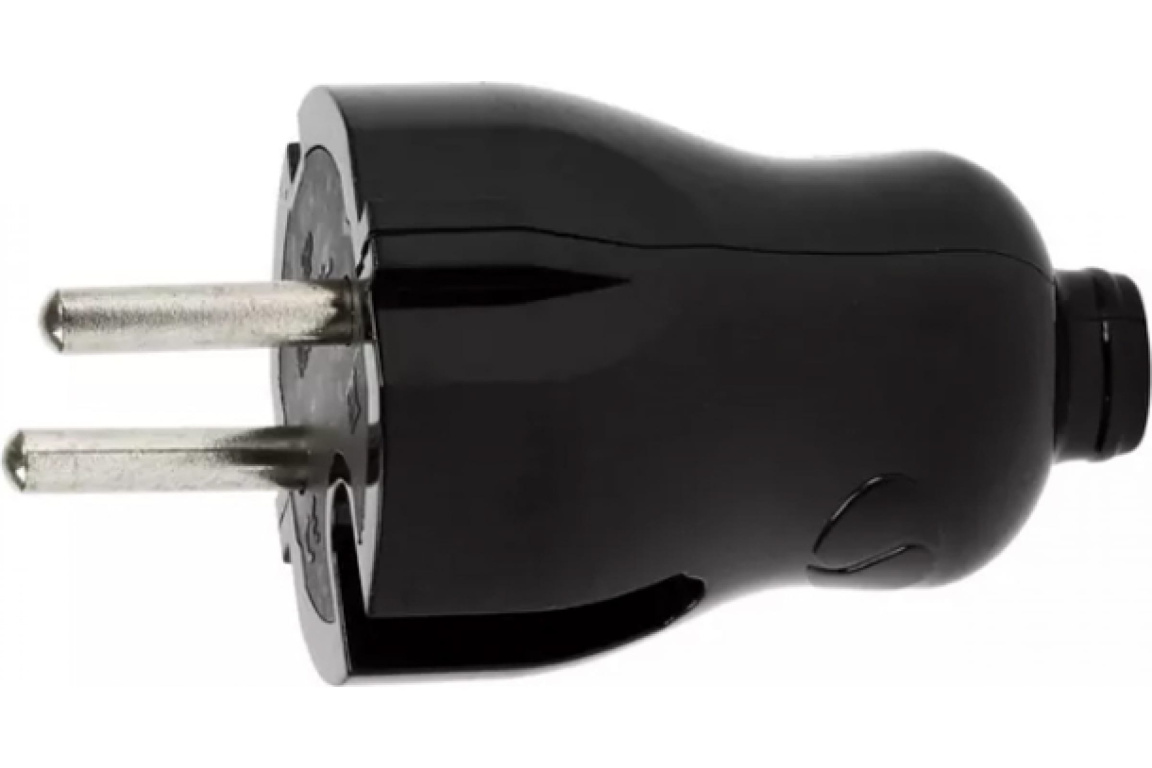 Вилка прямая б/з 10А черная Smartbuy