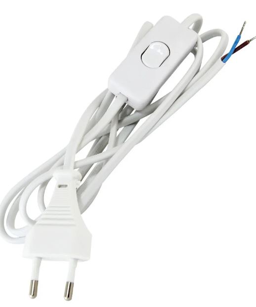 Провод для бра с выкл.2 м белый Ecola