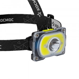 Фонарь налобный Космос КОС507 1св/д 3W+COB 5W(180+310lm) IP54 аккум.