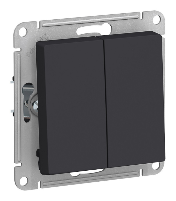 Выключатель мех.2кл. СУ Schneider AtlasDesign карбон