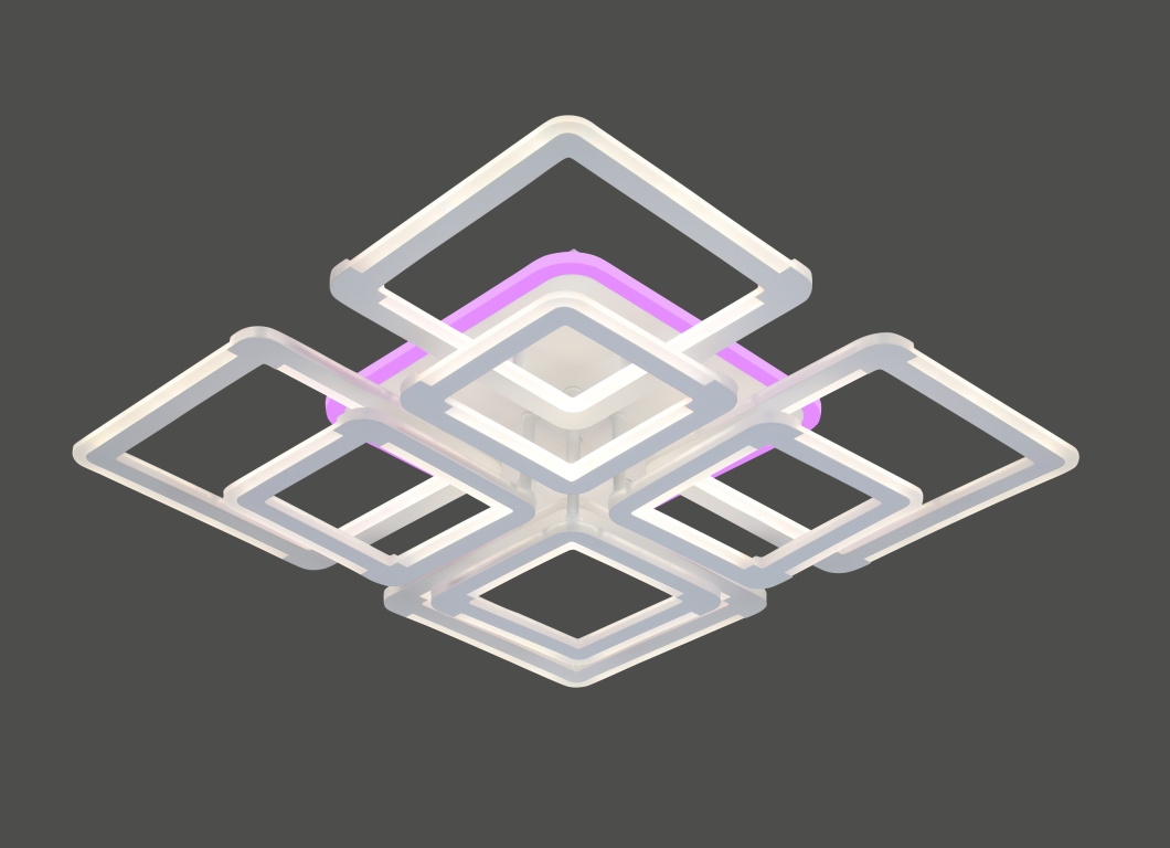 Люстра светодиодная F13088/4+4 LED WT+RGB 236W 560*560*130