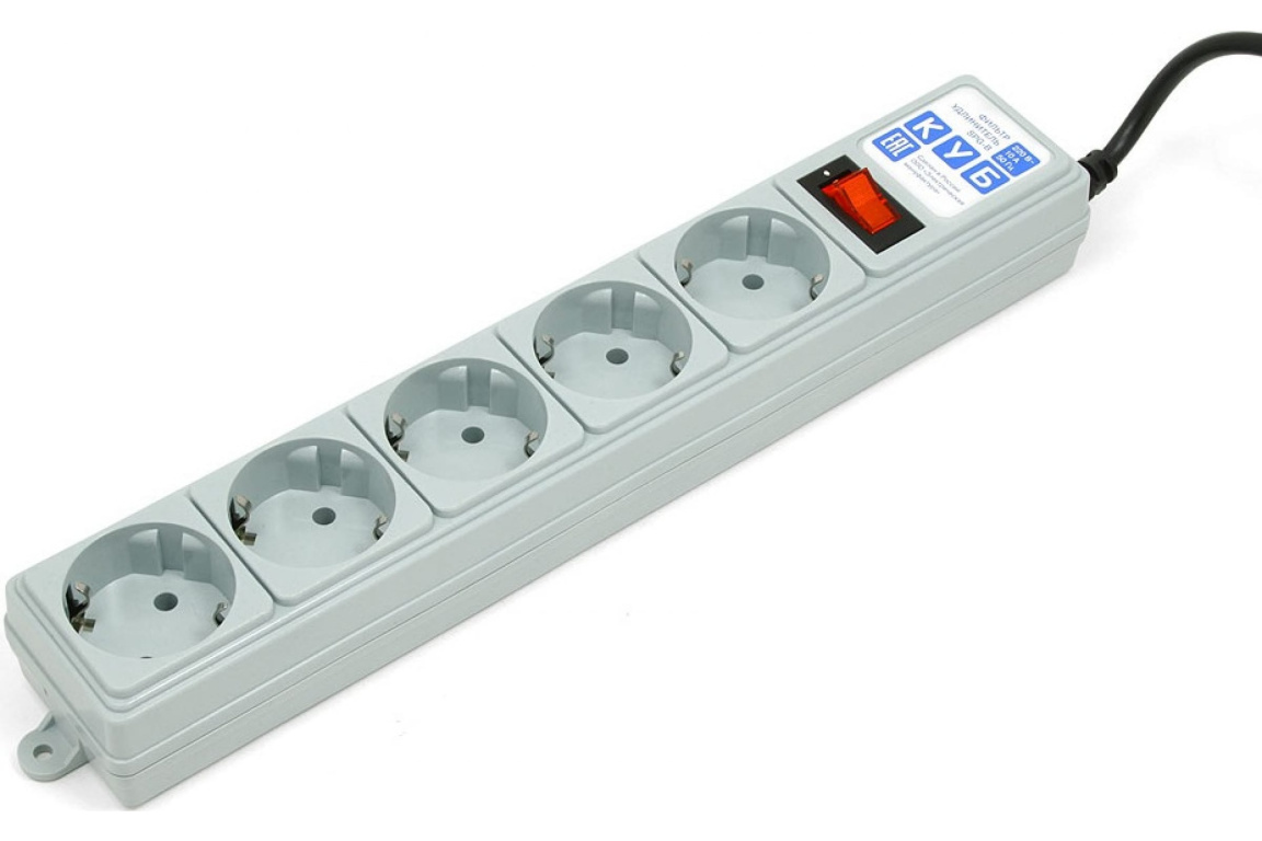 Сетевой фильтр Power Cube ПВС 3*0,75 5 роз 5м 10A