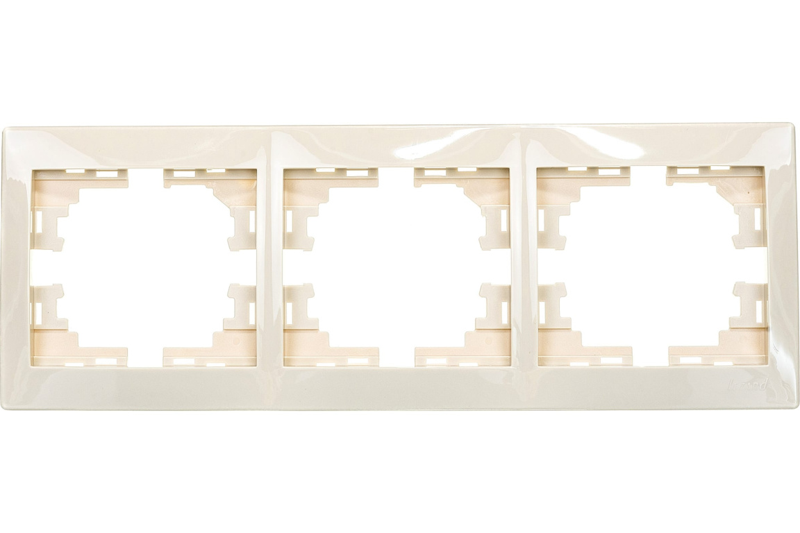 Рамка 3-м Мира горизон. крем.Lezard