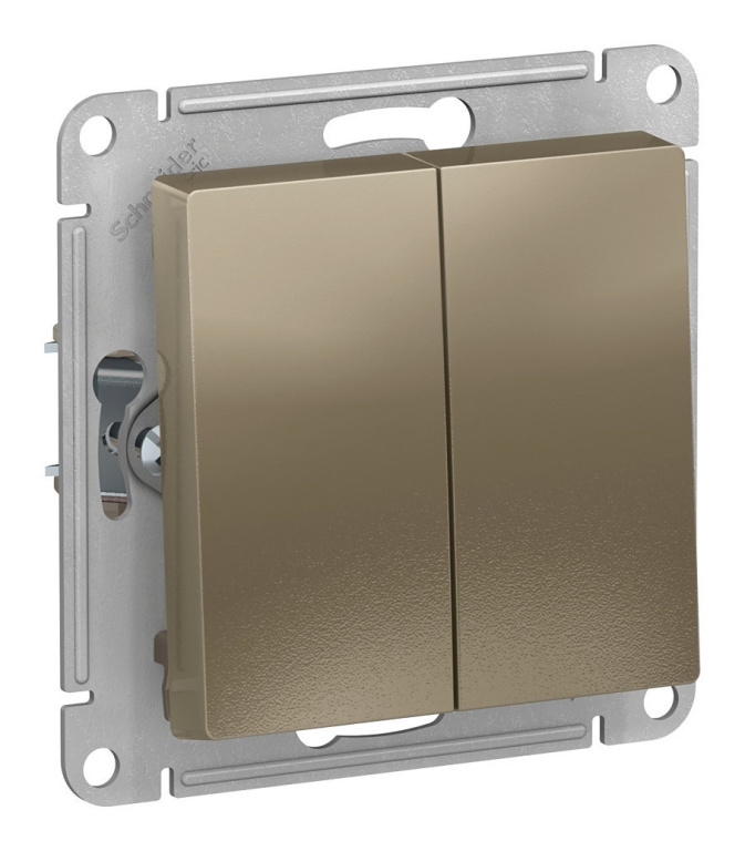 Выключатель мех.2кл. СУ Schneider AtlasDesign шампань