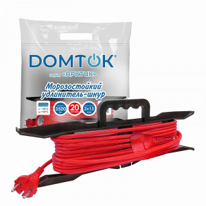 Удлинитель DOMTOK РАМКА КГ2*1,5(морозостойкий) 20м 1гнездо 16А 3500вт