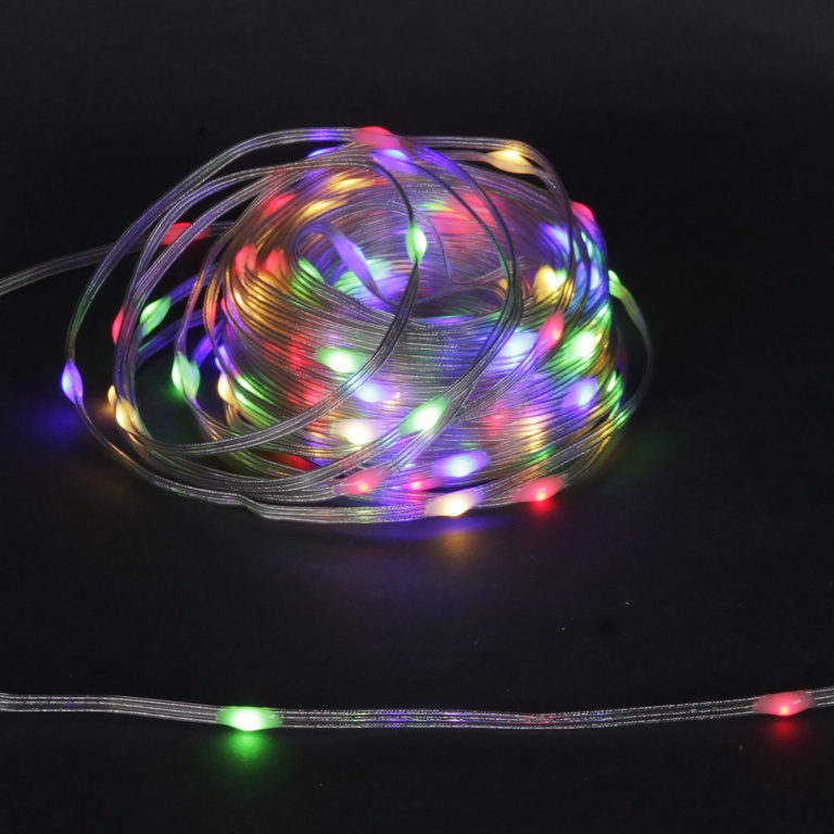 Гирлянда св/д S2A-508 MIX 200LED 220V"КАПЛЯ"прозрачный шлейф с контроллером 20м