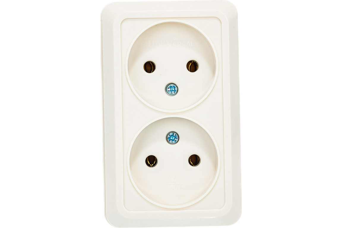 Розетка 2м. б/з  "Олимп"ОП бежев.UNIVERSAL