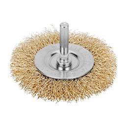 Щетка д/дрели 75мм плоская со шпилькой, витая проволока//MATRIX