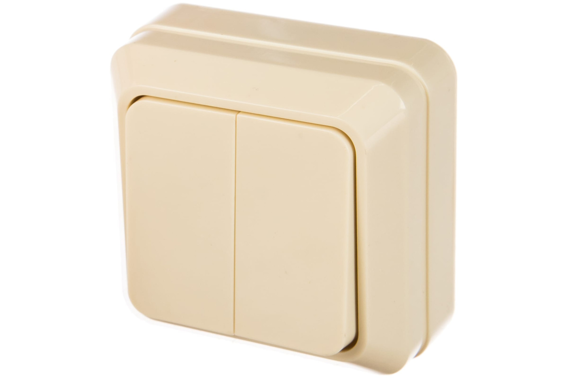 Выключатель2-х кл "Олимп" ОП бежев. UNIVERSAL