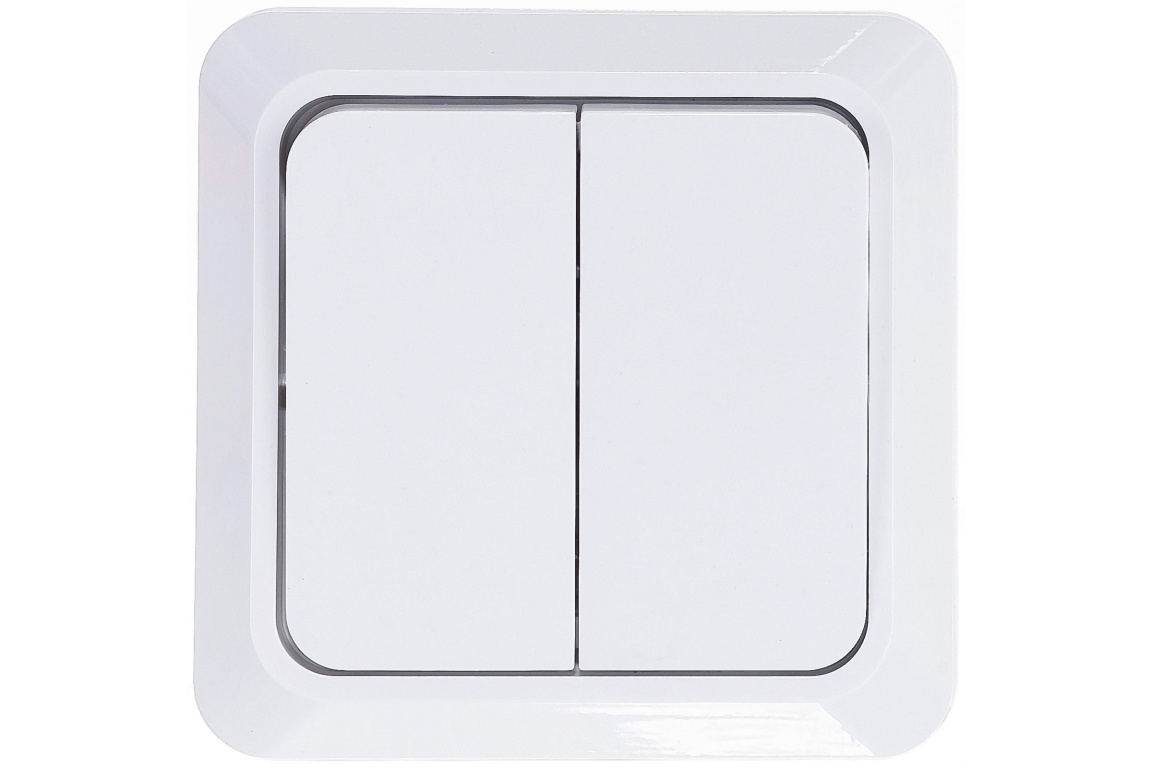 Выключатель2-х кл "Олимп" ОП белый UNIVERSAL