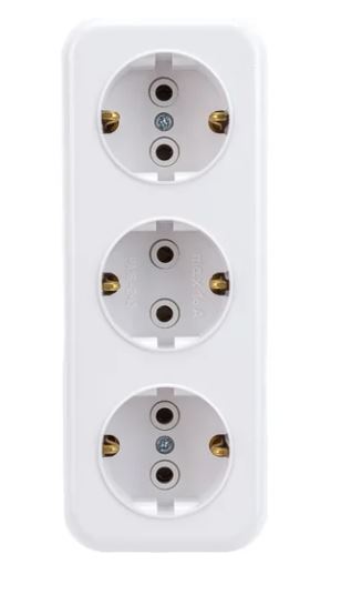 Розетка ОУ 3м с/з 16А белая Bylectrica