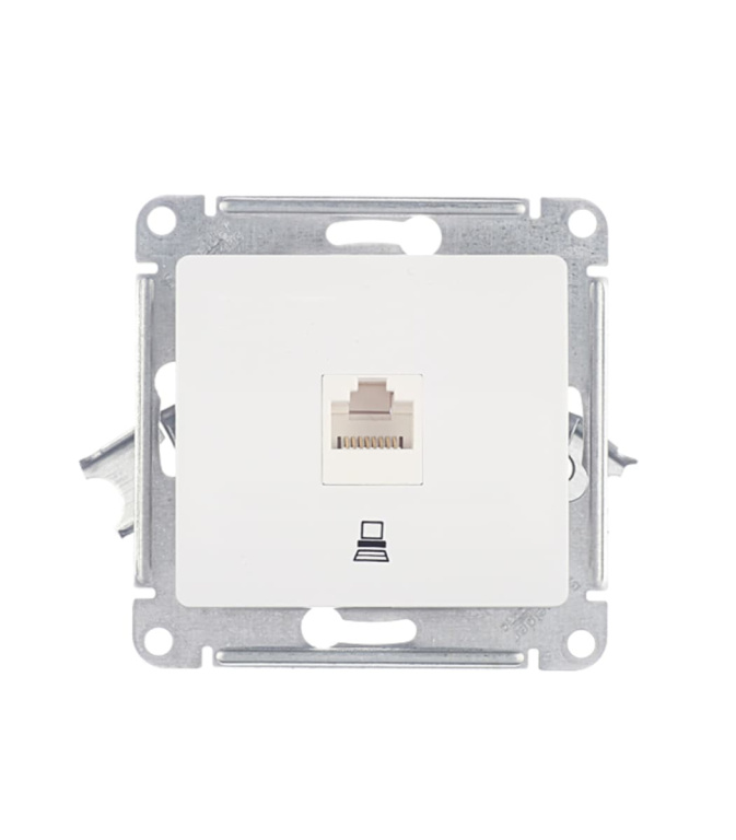 Розетка 1м компьют. RJ-45 СУ Schneider GLOSSA мех. белый