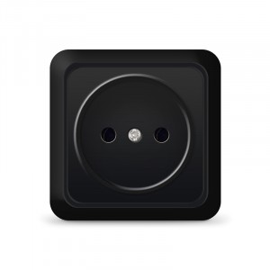 Розетка 1м. б/з  "Олимп"ОП черная UNIVERSAL