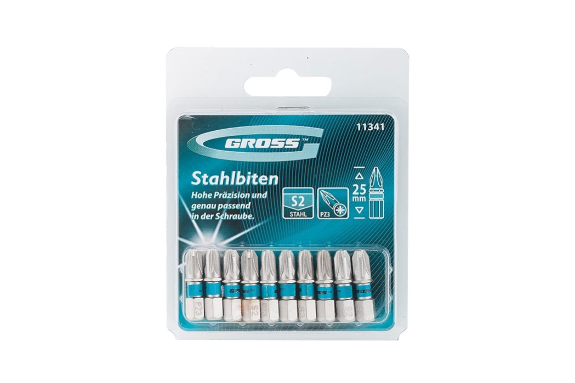 Бита PZ3x25, сталь S2 1 шт, GROSS