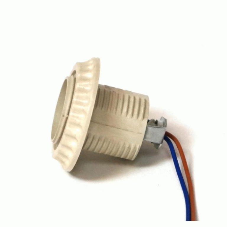 Патрон резьбовой с шайбой пластиковый Е27 с проводом(малый)